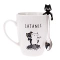 Porcelánový hrnek s kovovou lžičkou v krabičce, 320ml, 1/36