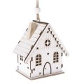 Dřevěný závěsný domek s LED světlem, 48/96