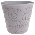 Obal na květináč - Eko plast, bílý floral, 0/24