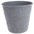 Obal na květináč - Eko plast, šedý floral, 0/48